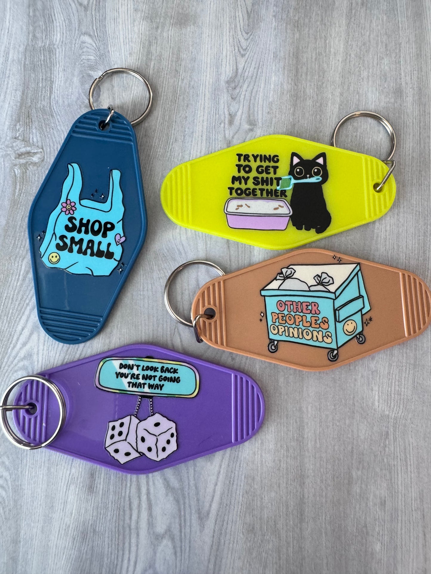 Shop small retro motel keychain