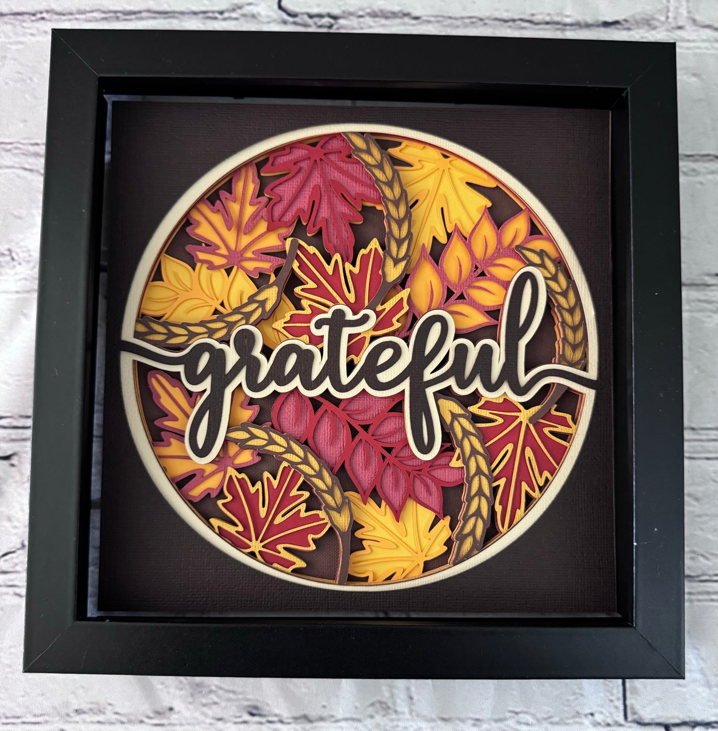Grateful 3D paper art shadowbox