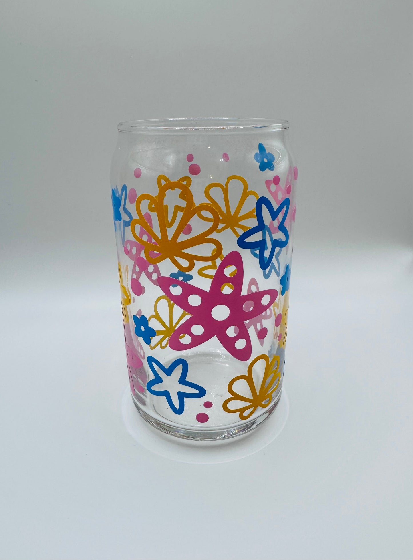 Starfish and shells beer can glass