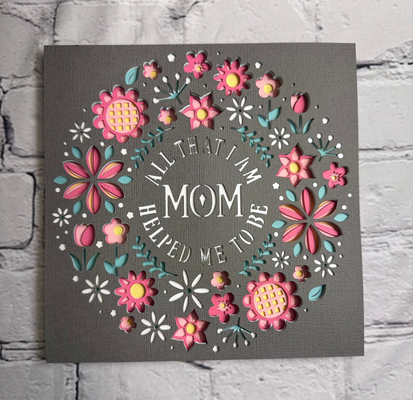 My greatest blessings call me Mom 3D paper art in a shadowbox