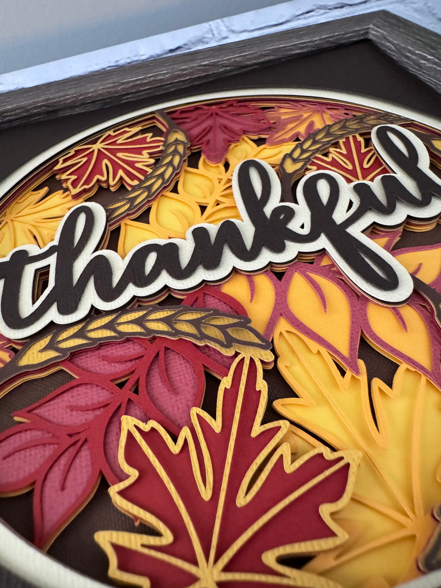 Thankful 3D paper art shadowbox