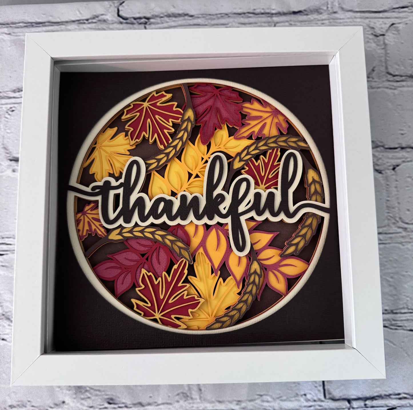 Thankful 3D paper art shadowbox