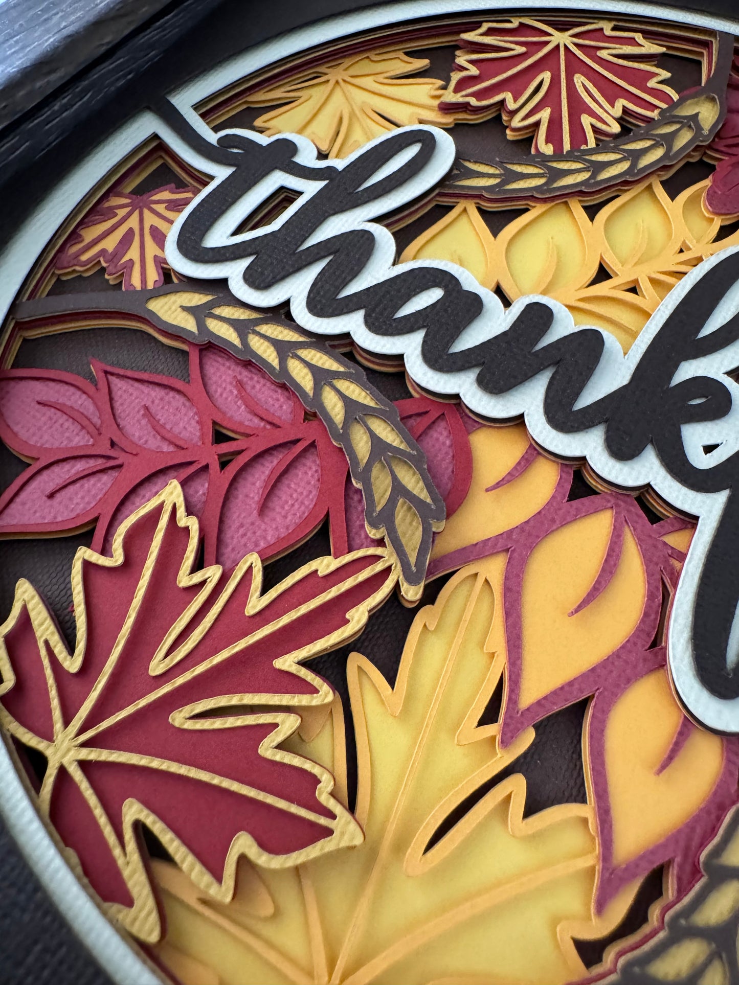 Thankful 3D paper art shadowbox