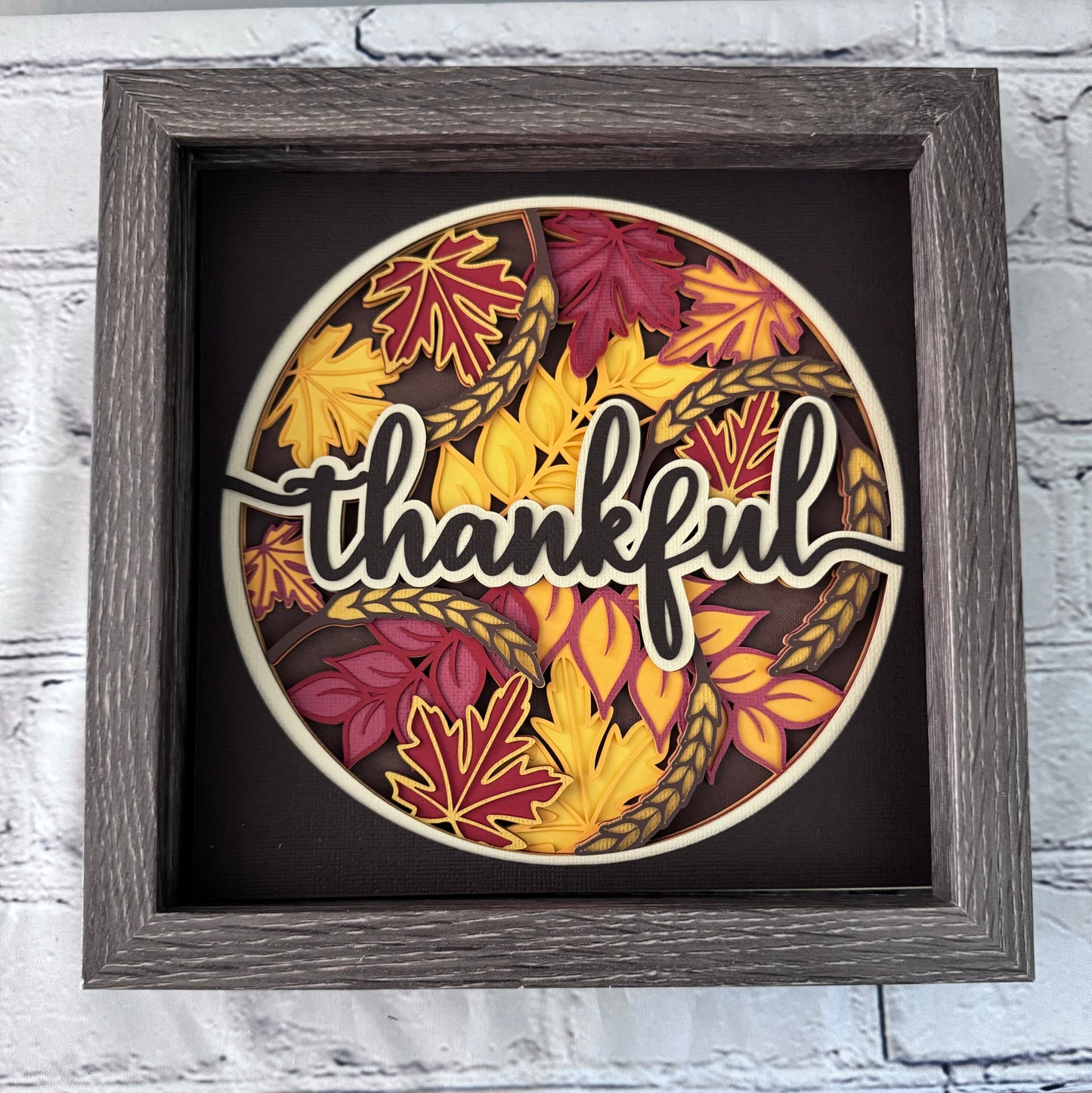 Thankful 3D paper art shadowbox
