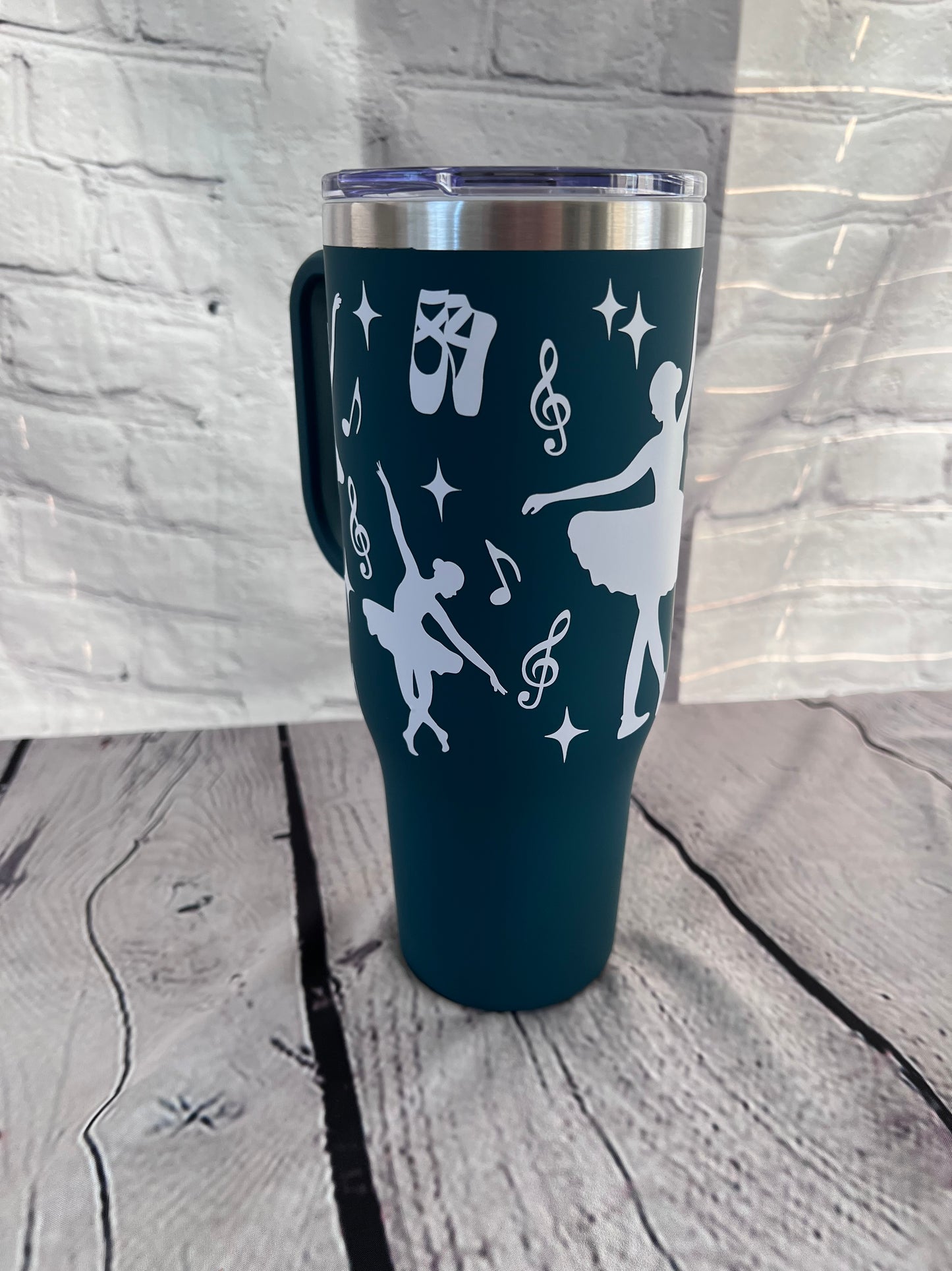 Ballerina 40oz handle insulated tumbler with slide lid and straw