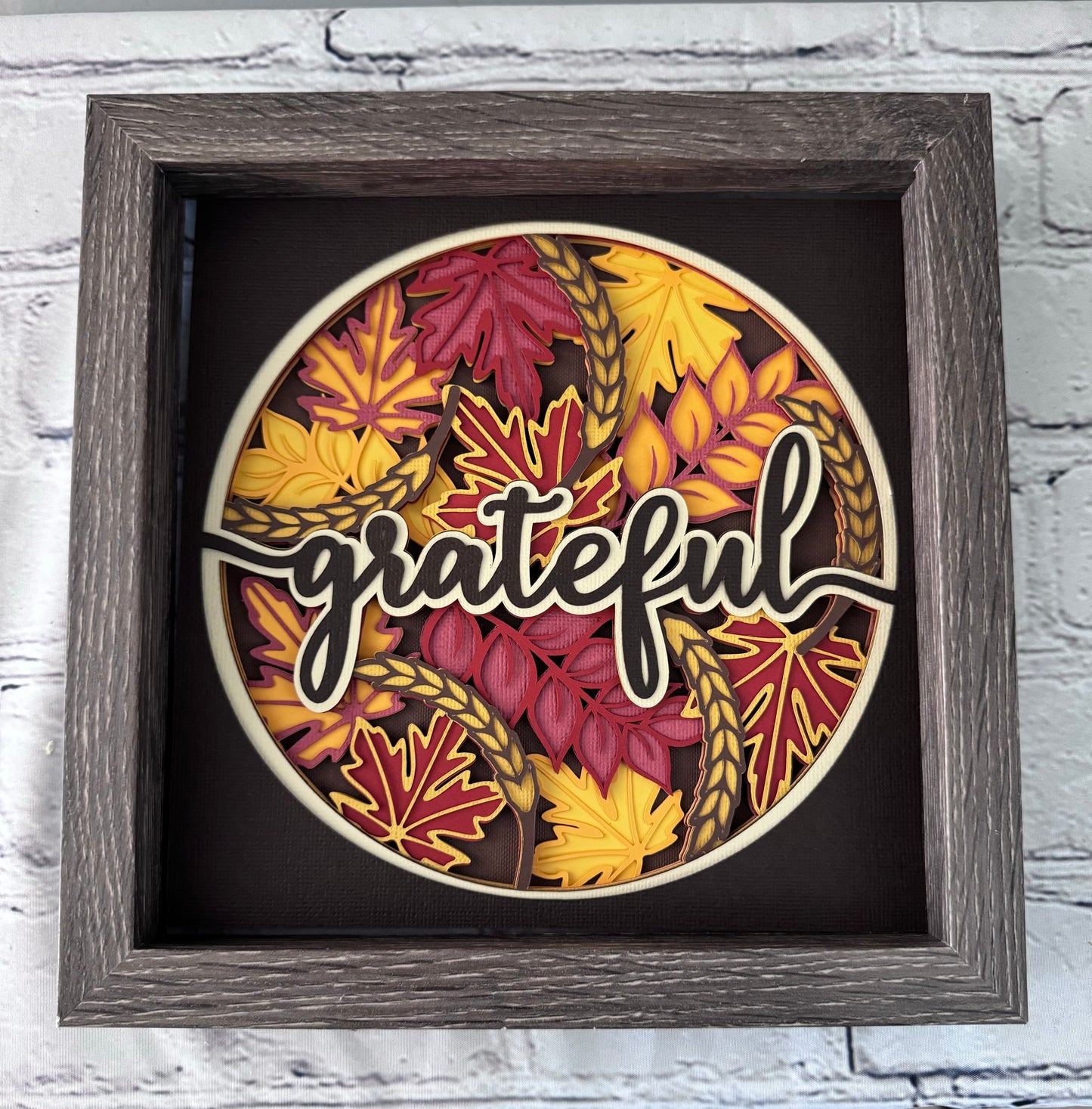 Grateful 3D paper art shadowbox