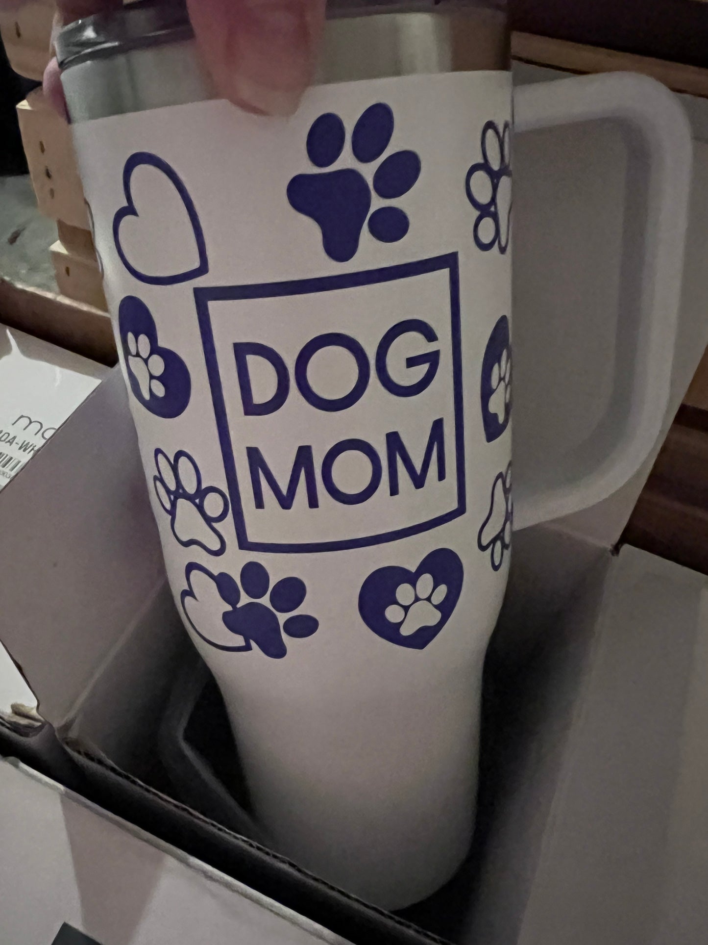 Dog mom 40oz tumbler with handle