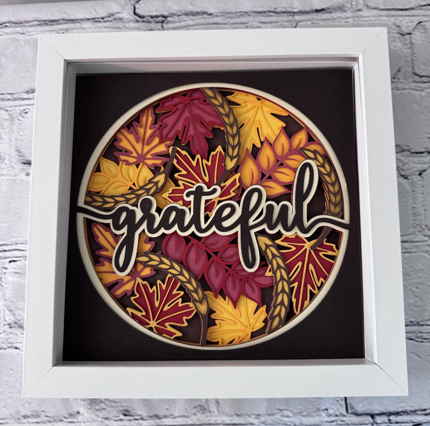 Grateful 3D paper art shadowbox