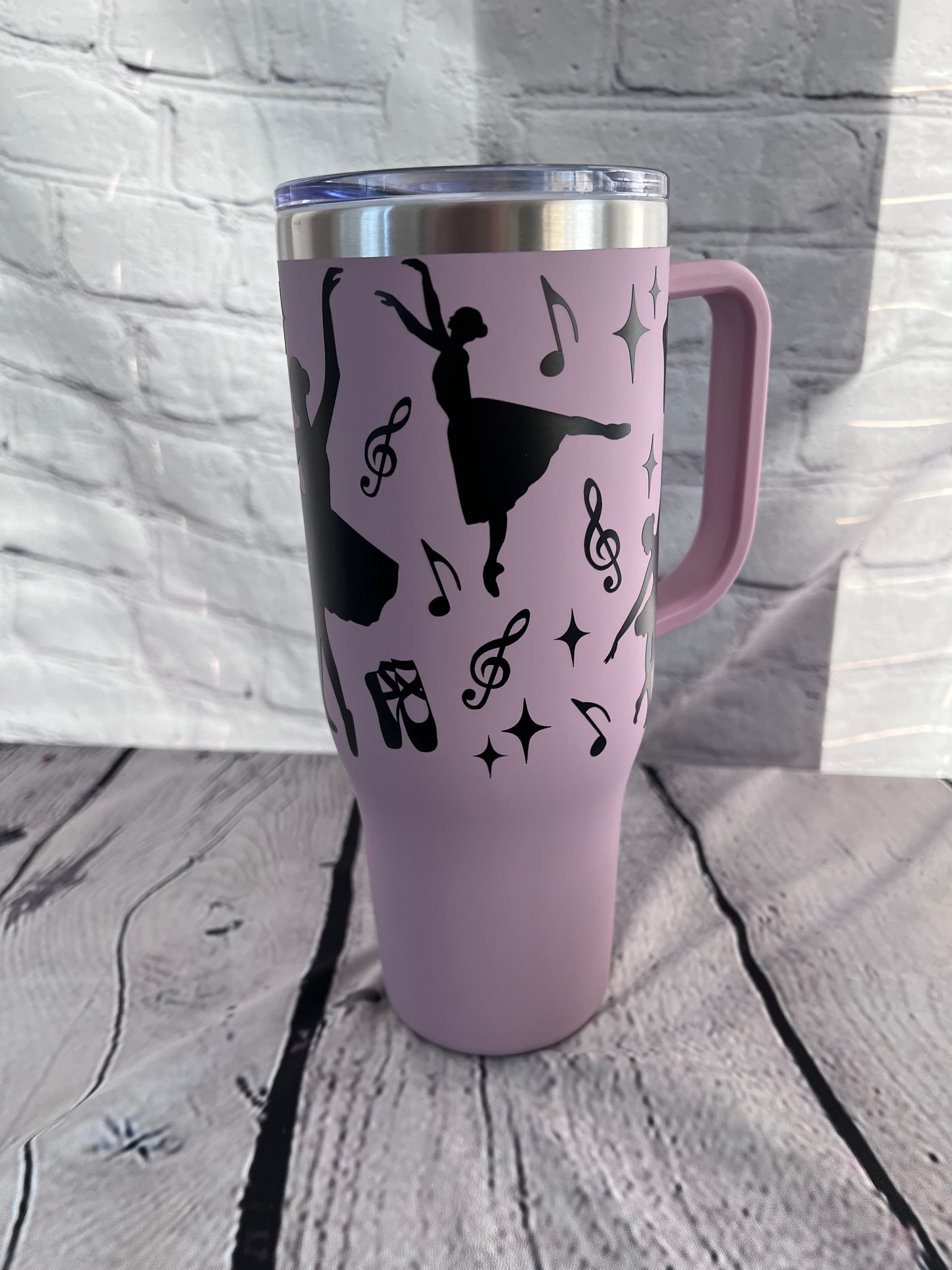 Ballerina 40oz handle insulated tumbler with slide lid and straw