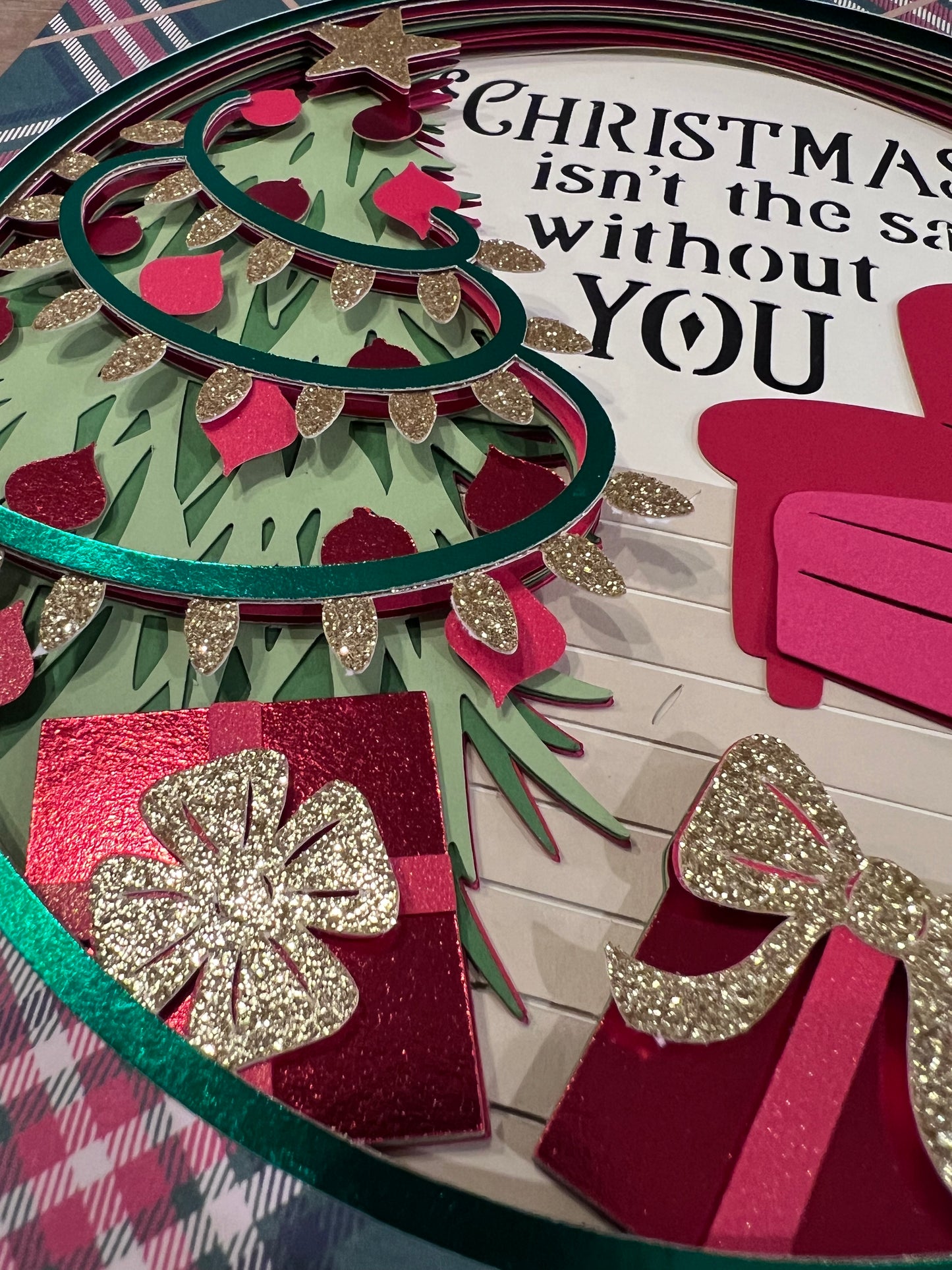 Christmas isn’t the same without you 3D paper art in a shadowbox