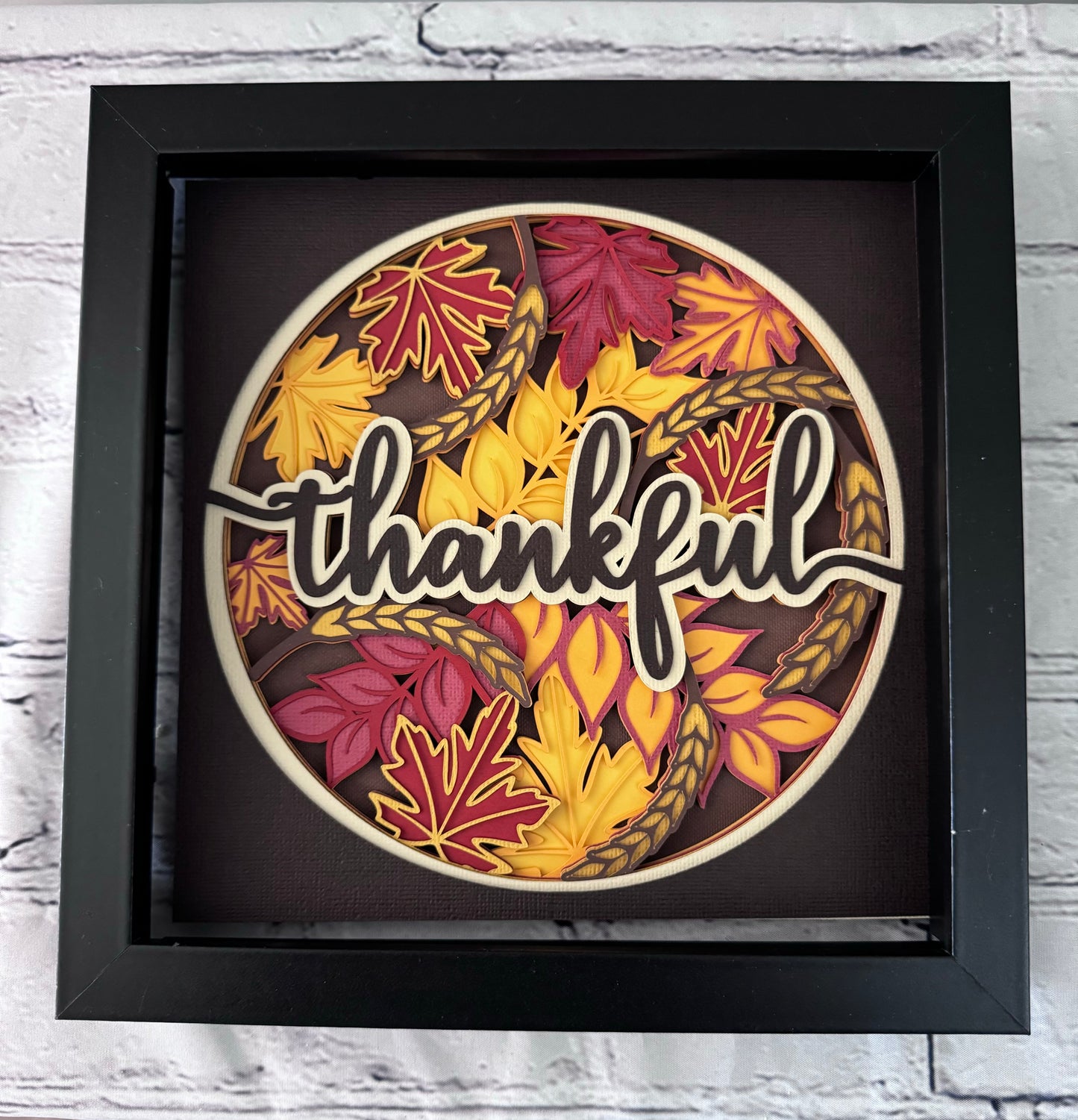 Thankful 3D paper art shadowbox