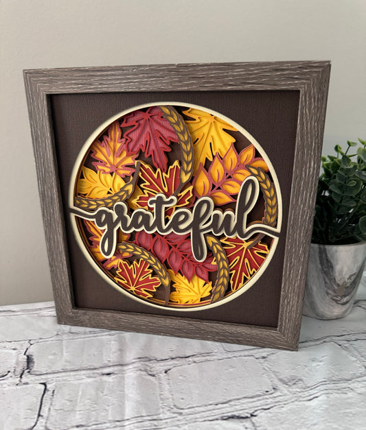 Grateful 3D paper art shadowbox