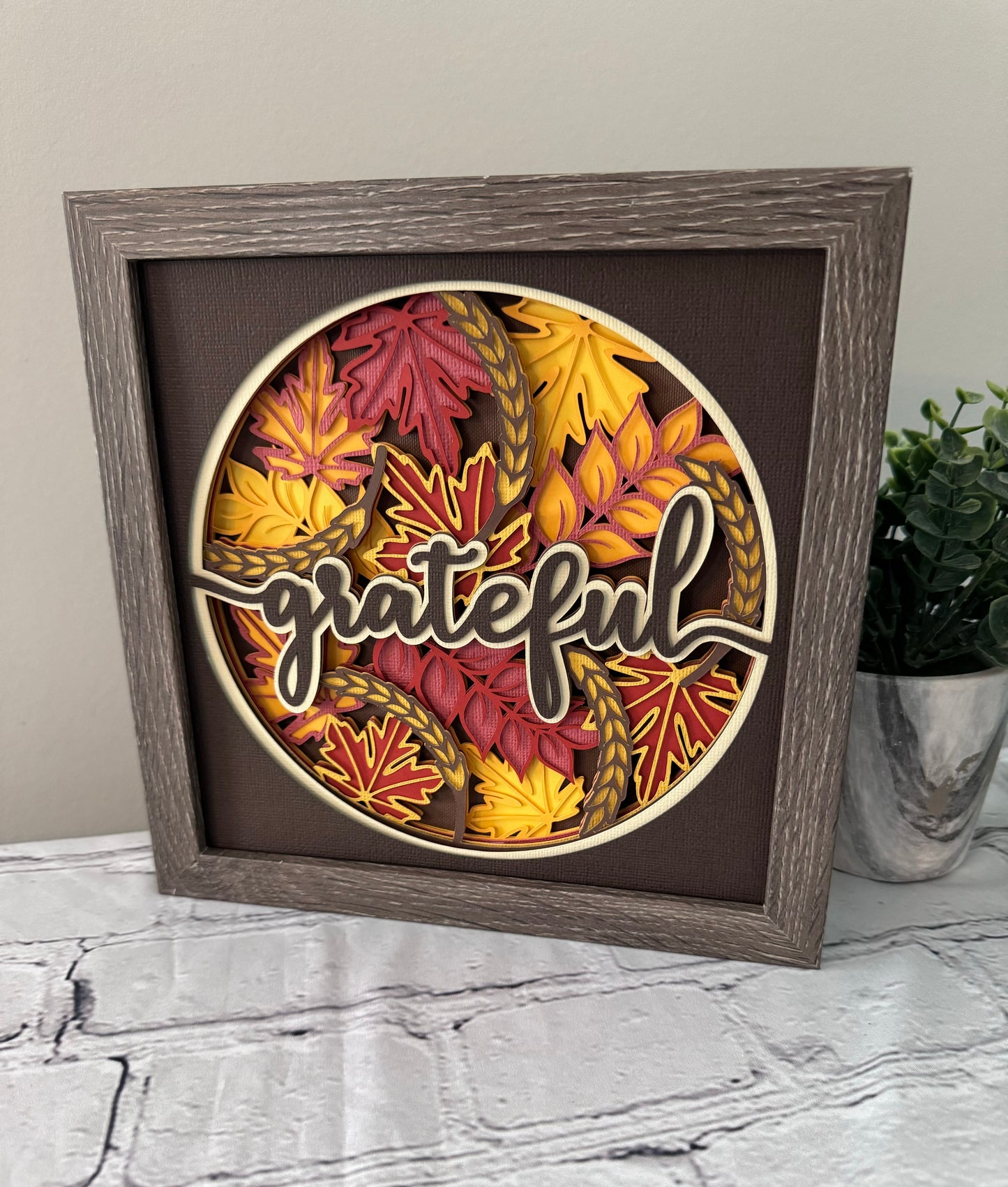 Grateful 3D paper art shadowbox