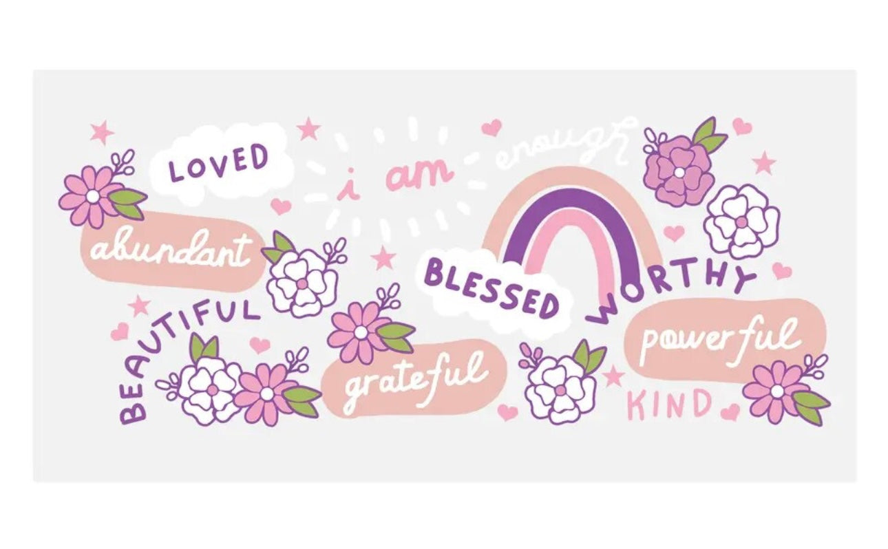 I an enough positive mantra and affirmations beer can glass