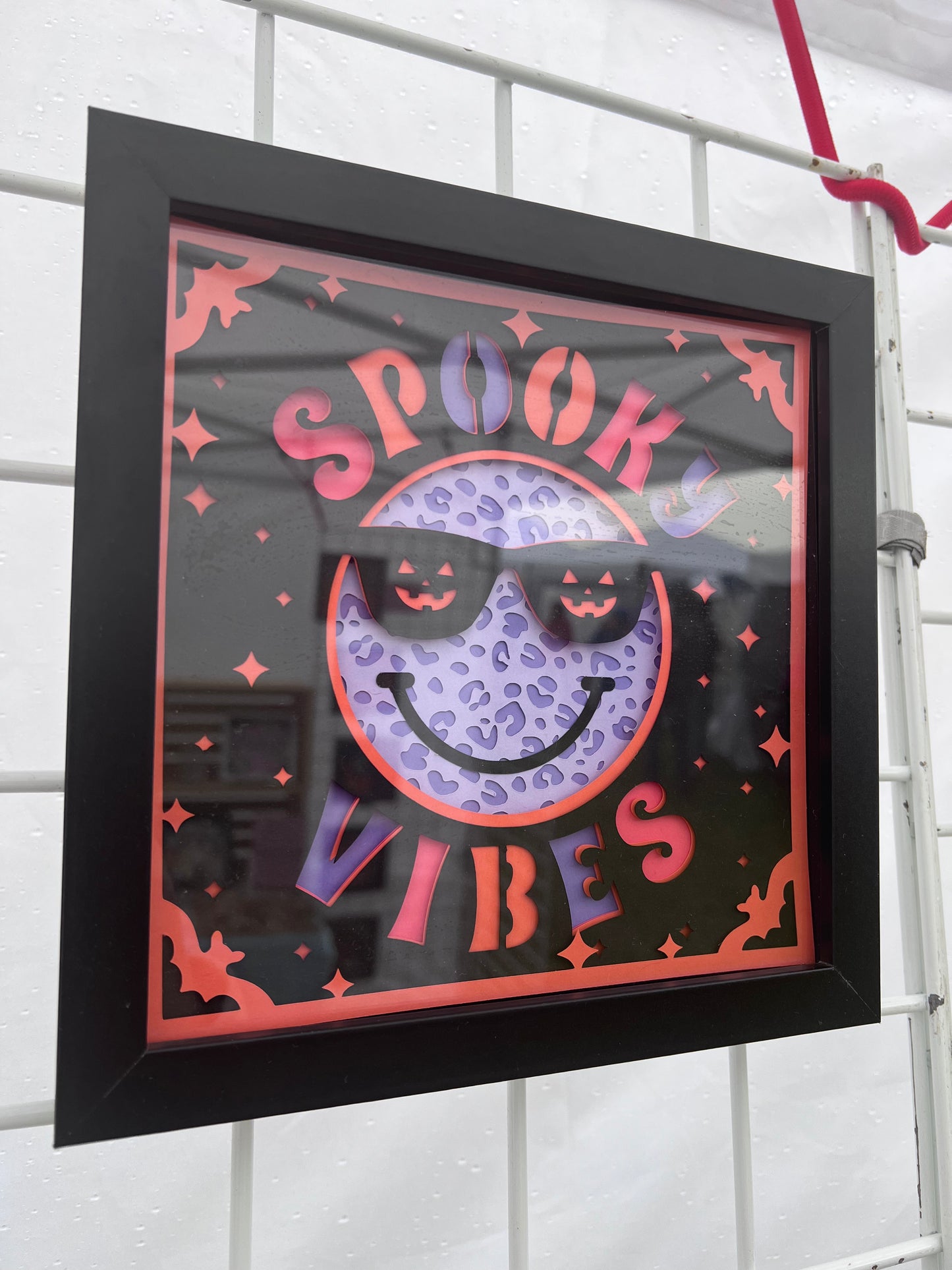 Spooky vibes 3D paper art in a shadowbox