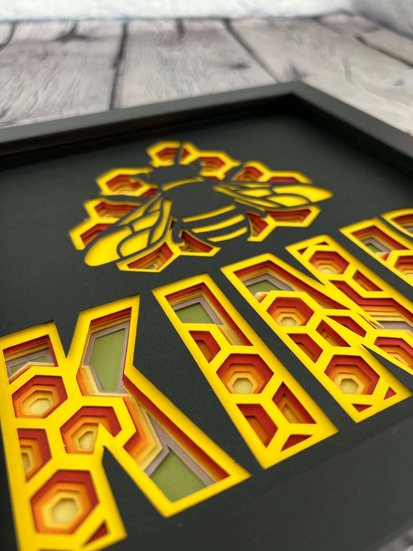 Bee kind 3D paper art shadowbox