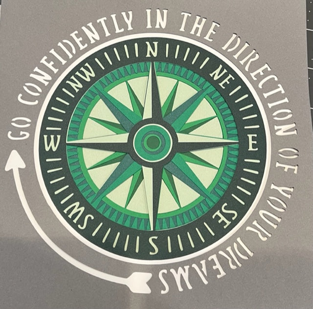 Compass 3D paper art shadowbox