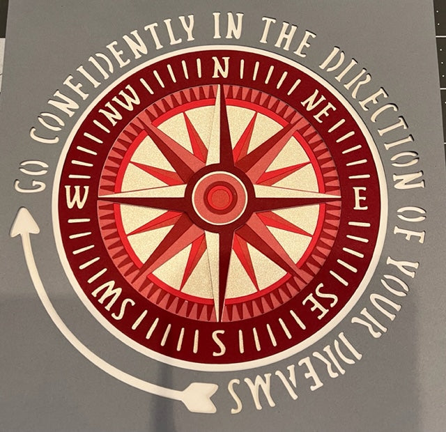 Compass 3D paper art shadowbox