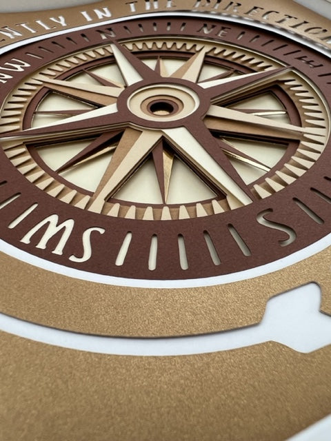 Compass 3D paper art shadowbox