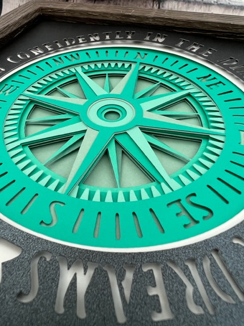 Compass 3D paper art shadowbox