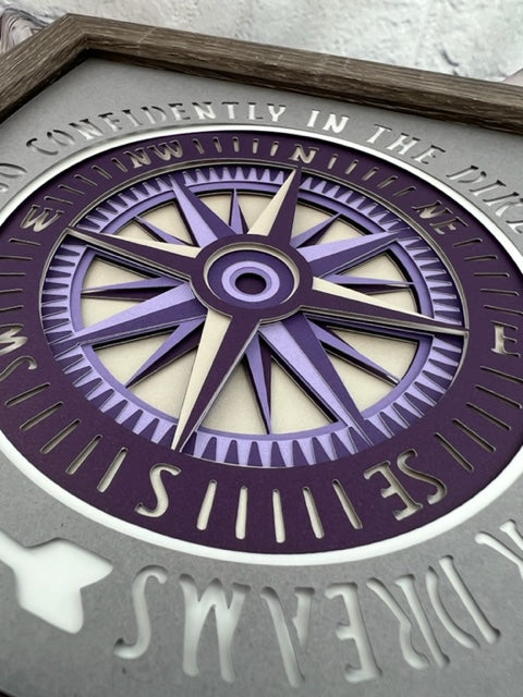 Compass 3D paper art shadowbox