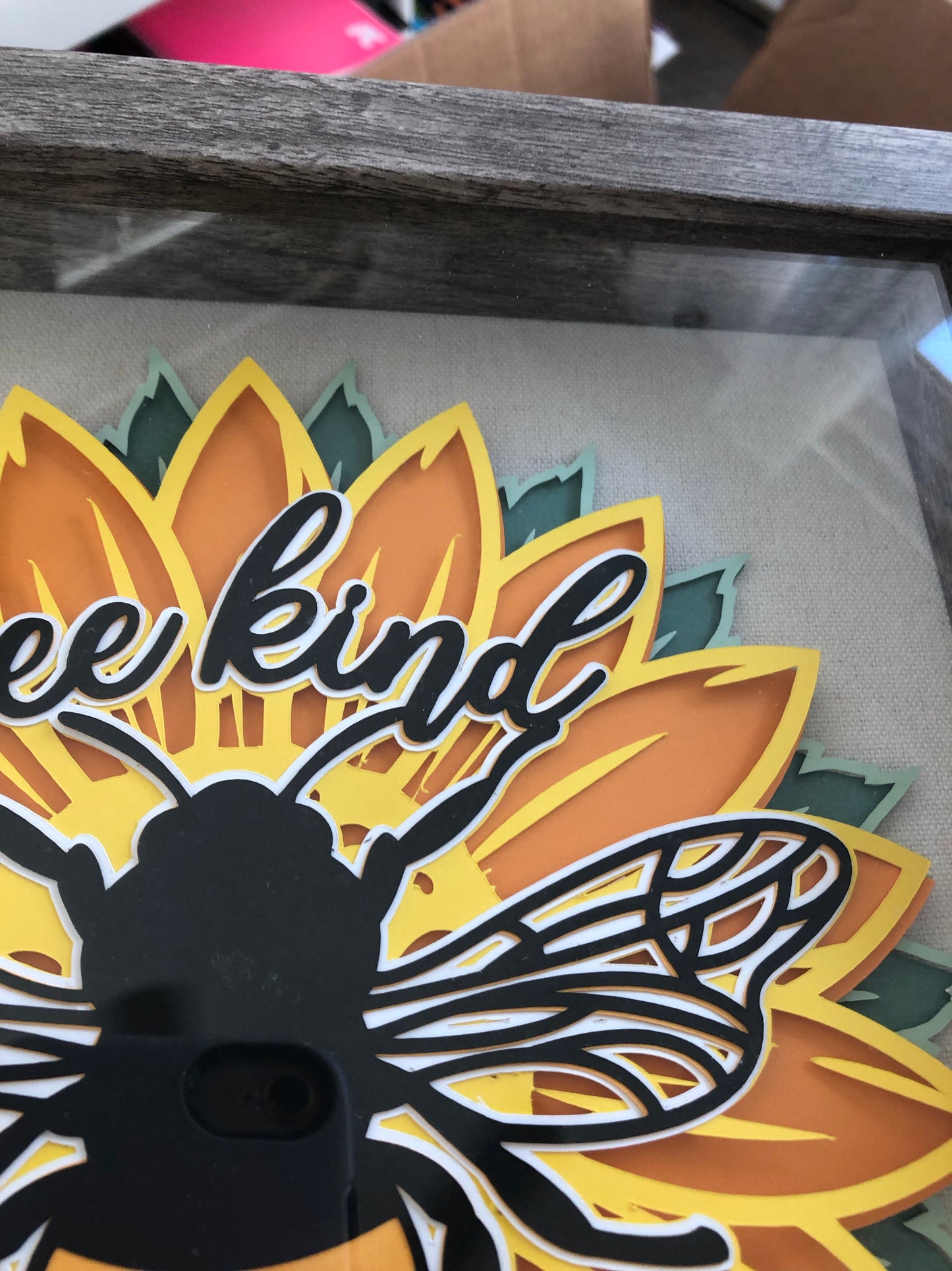 Be kind 3D paper art shadowbox