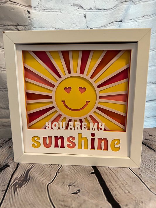 You are my sunshine sun 3D paper art shadowbox