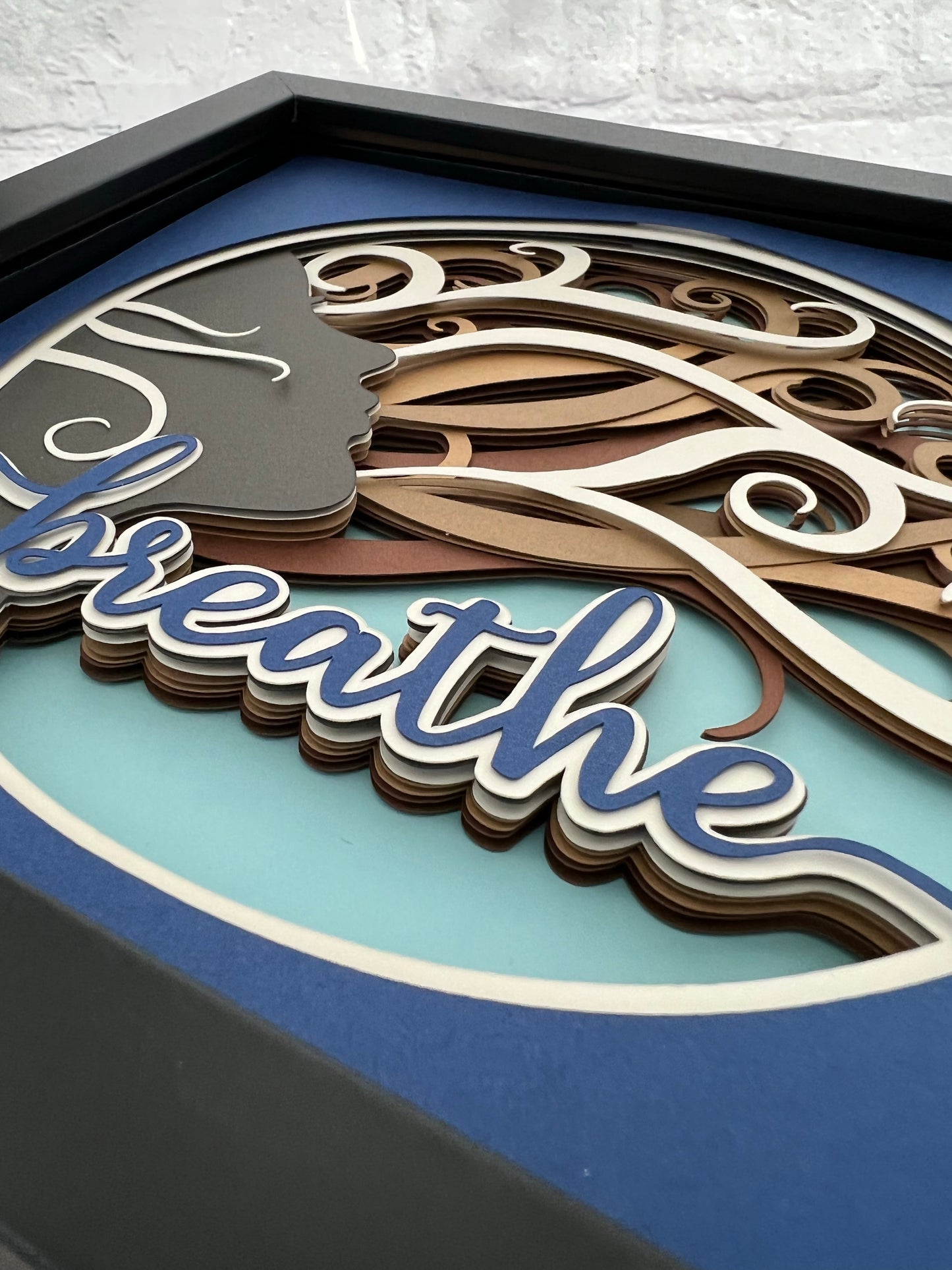 Breathe 3D paper art shadowbox