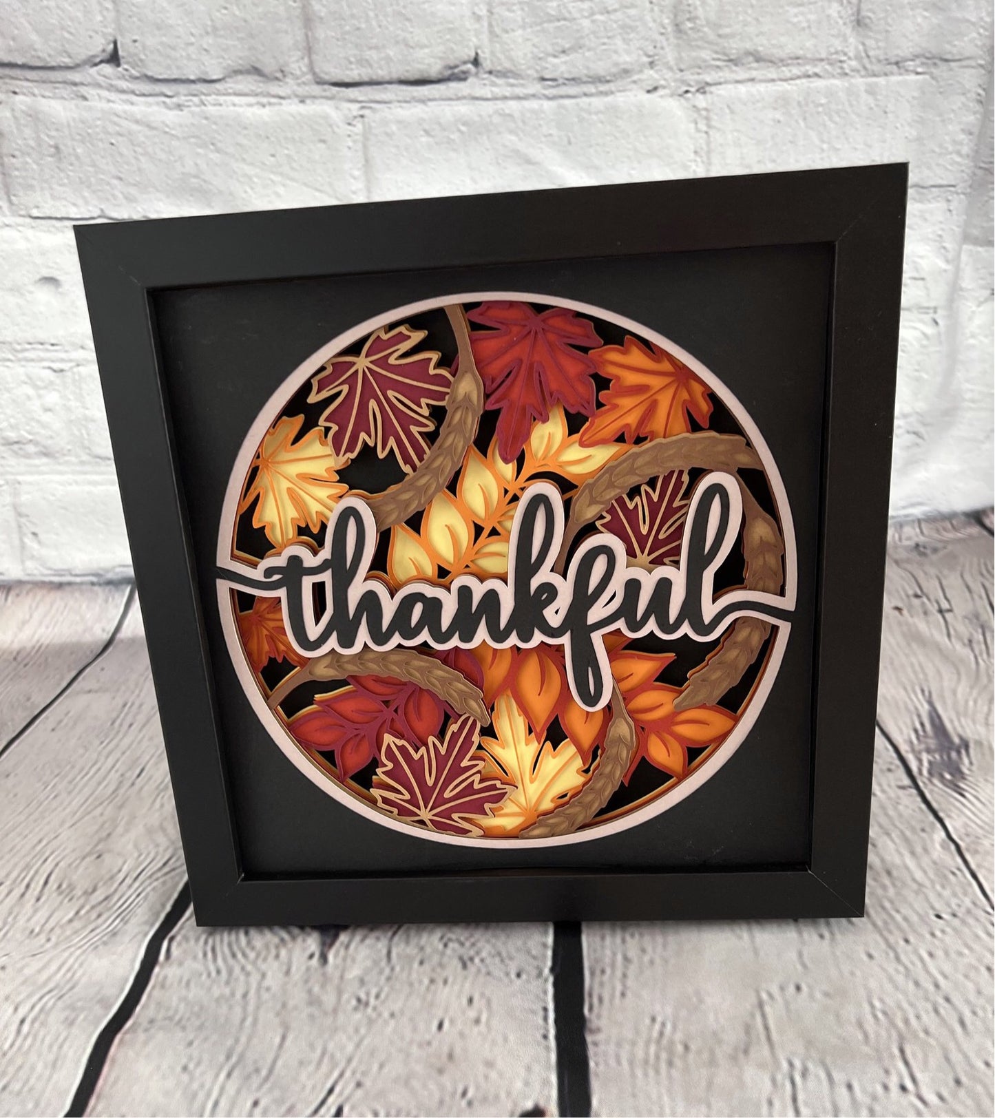 Thankful 3D paper art shadowbox
