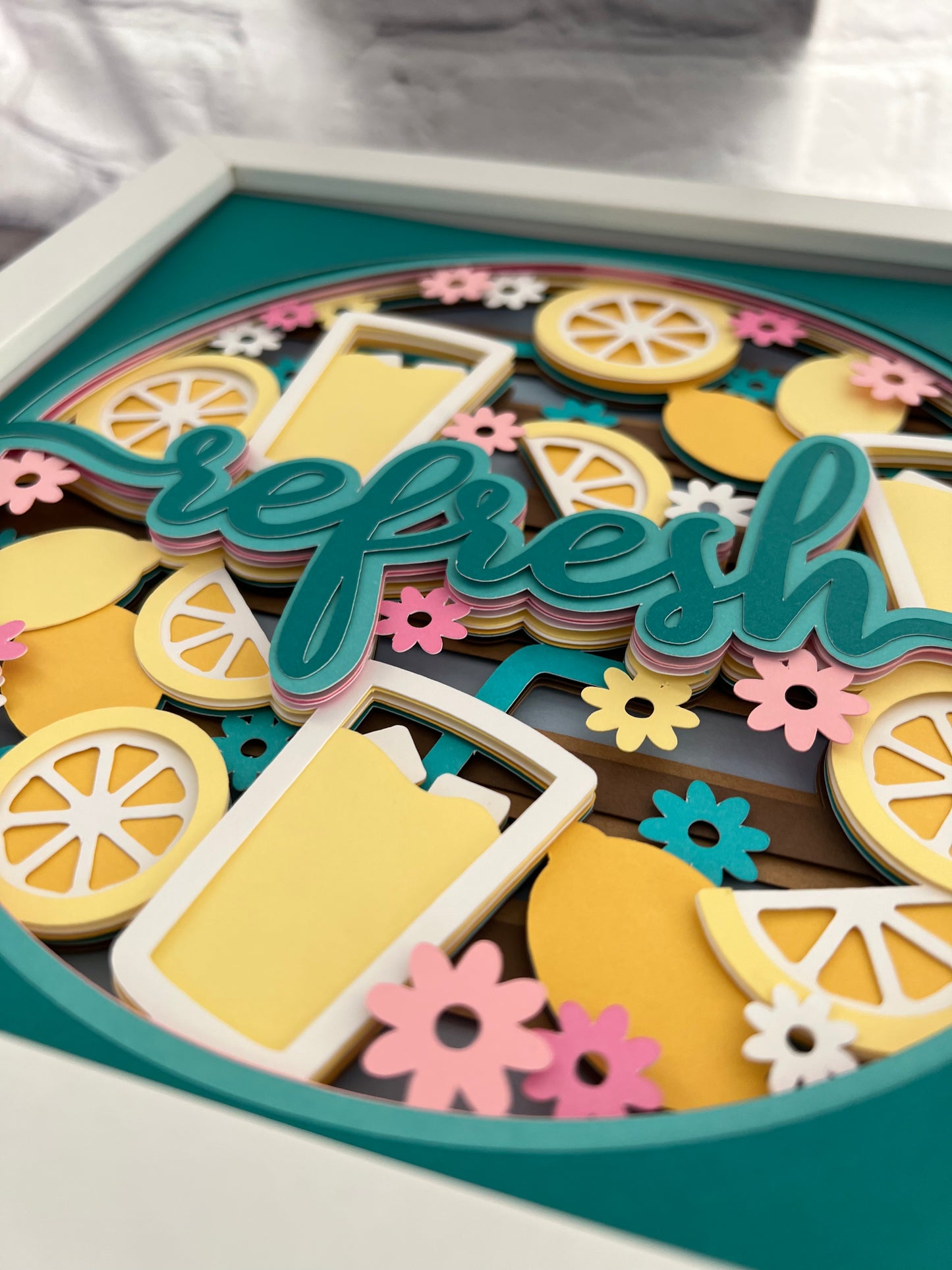 Refresh lemonade 3D paper art shadowbox