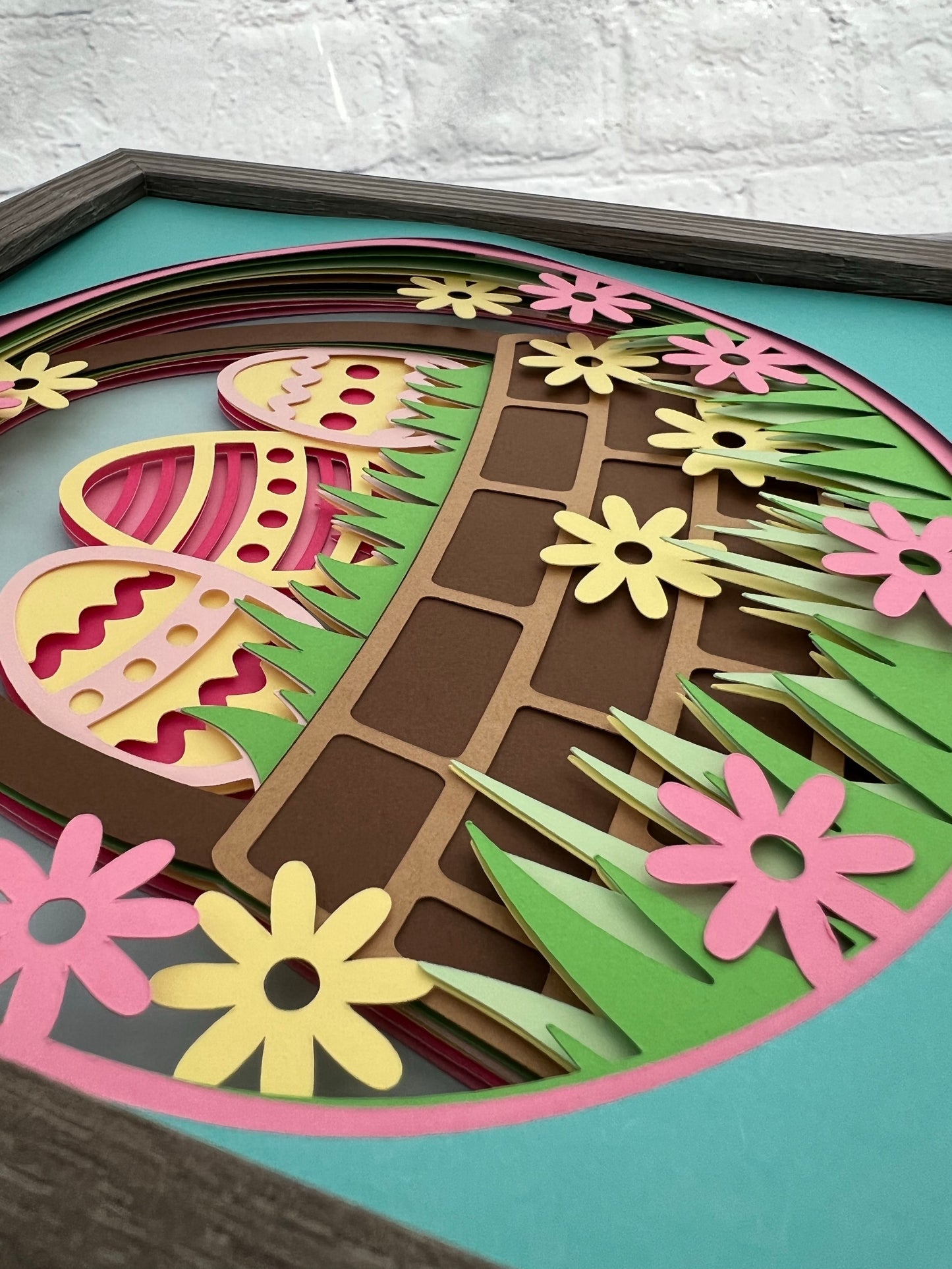 Easter basket 3D paper art shadowbox