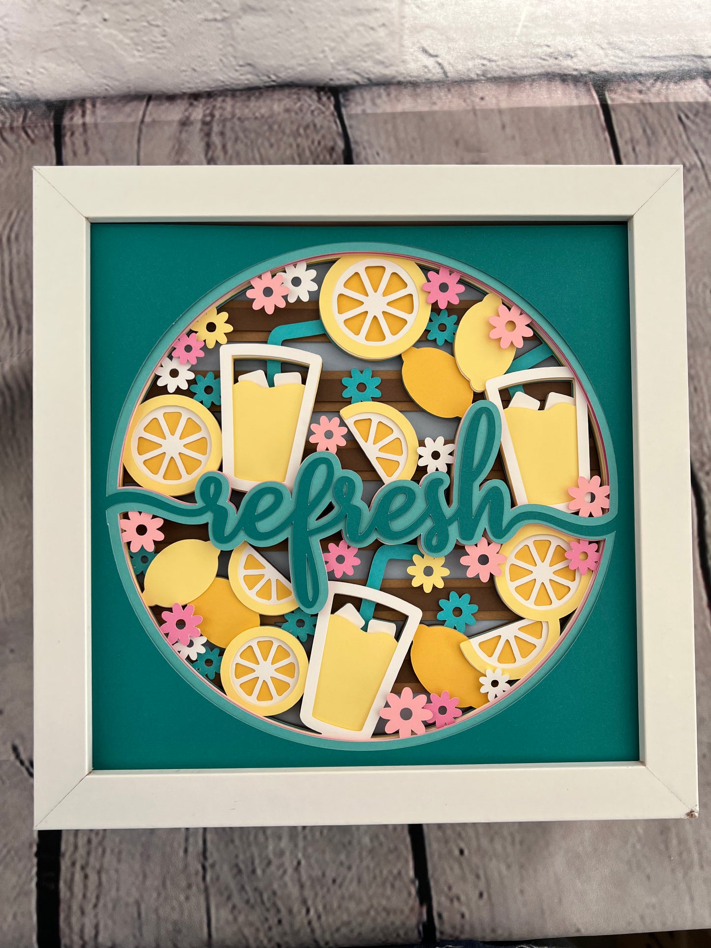 Refresh lemonade 3D paper art shadowbox