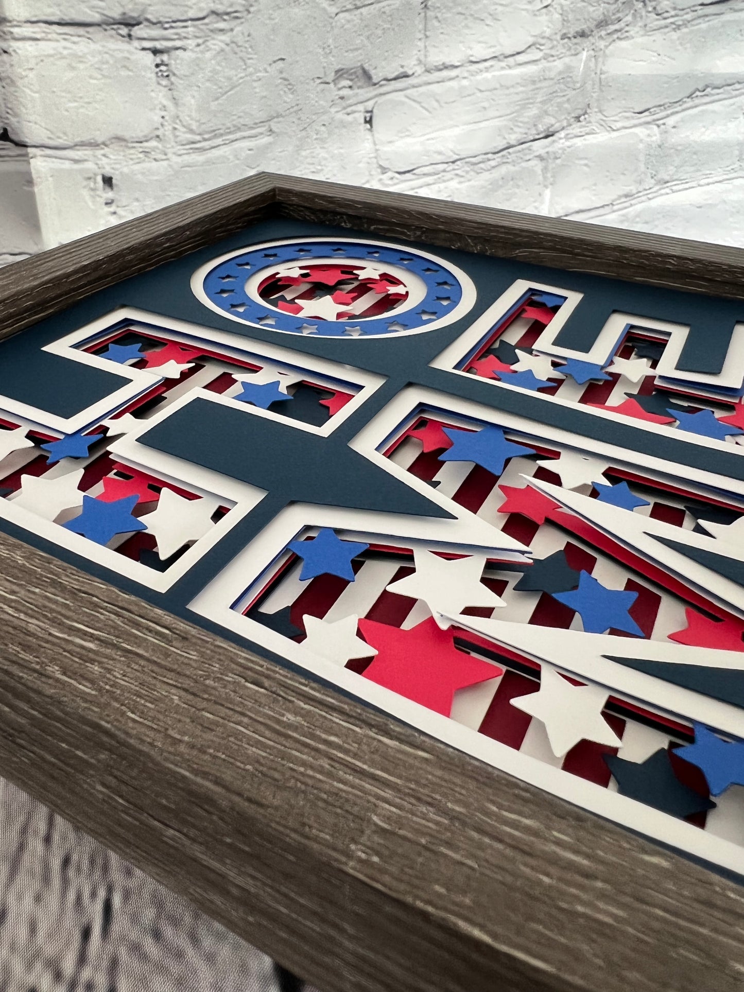 Home- Americana 3D paper art shadowbox