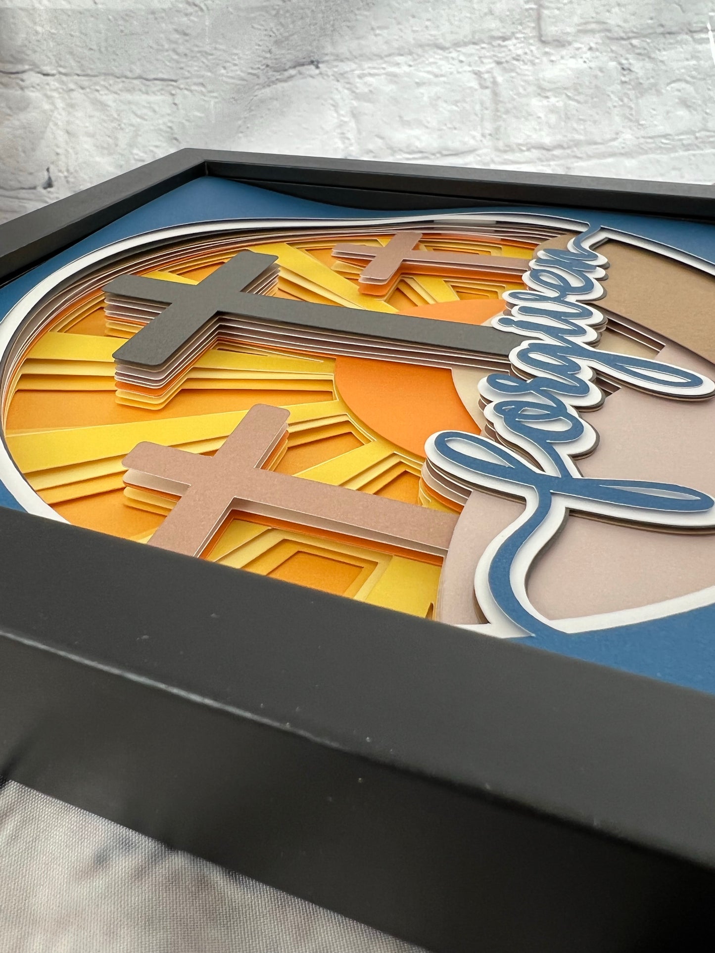 Forgiven 3D paper art shadowbox