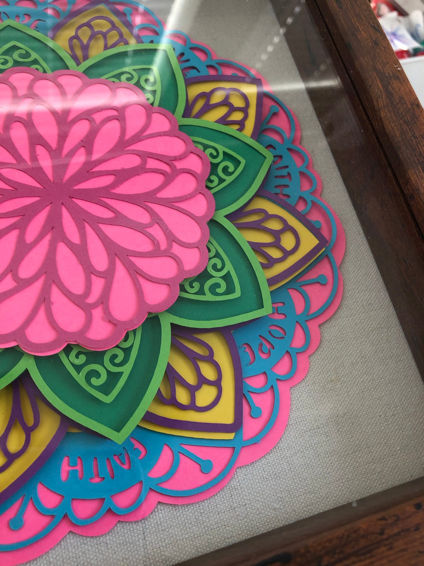 Faith hope love 3D paper art shadowbox