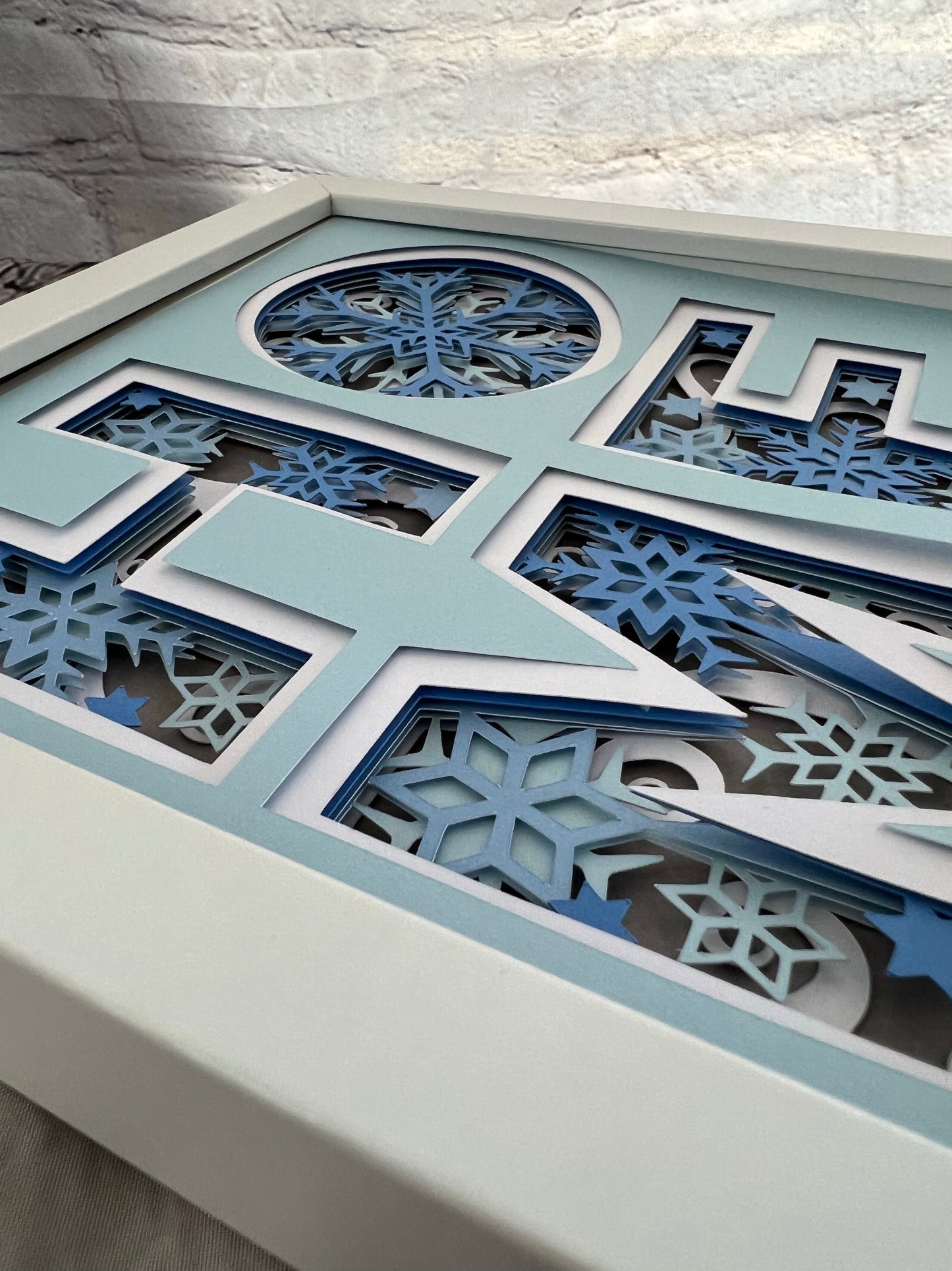 Home- Winter 3D paper art shadowbox