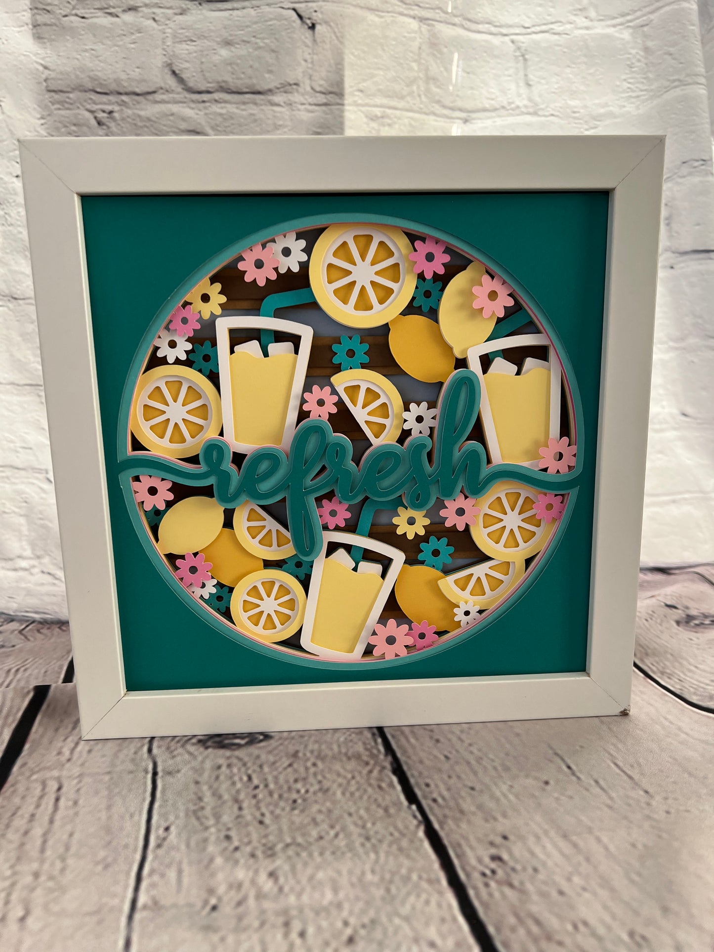 Refresh lemonade 3D paper art shadowbox