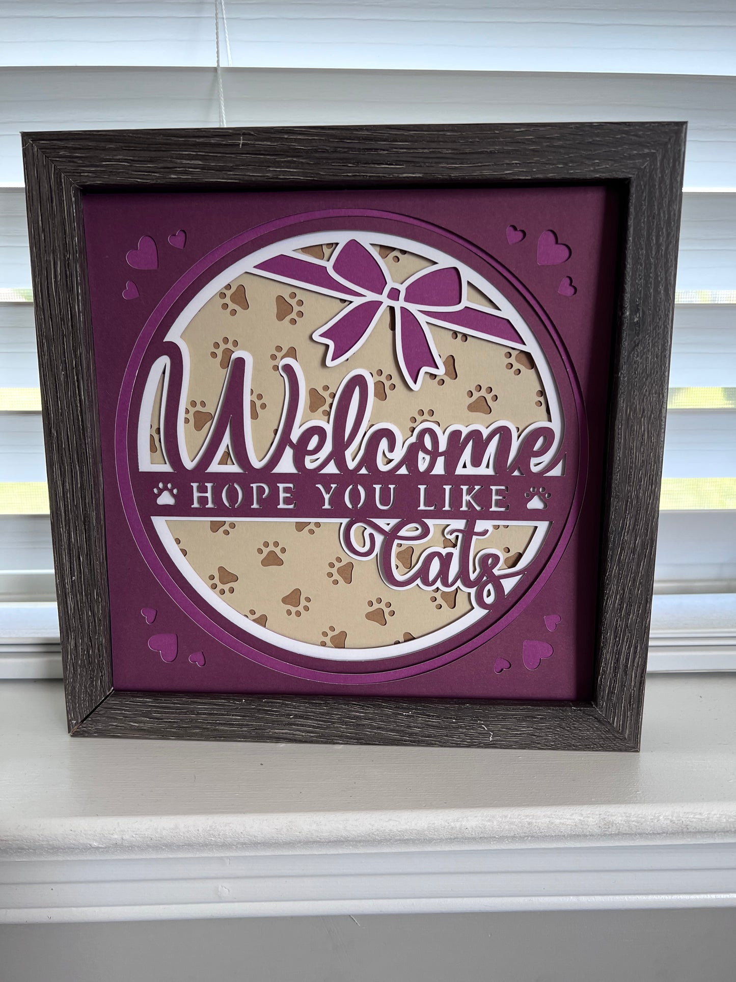 Hope you like cats 3D paper art in a shadowbox