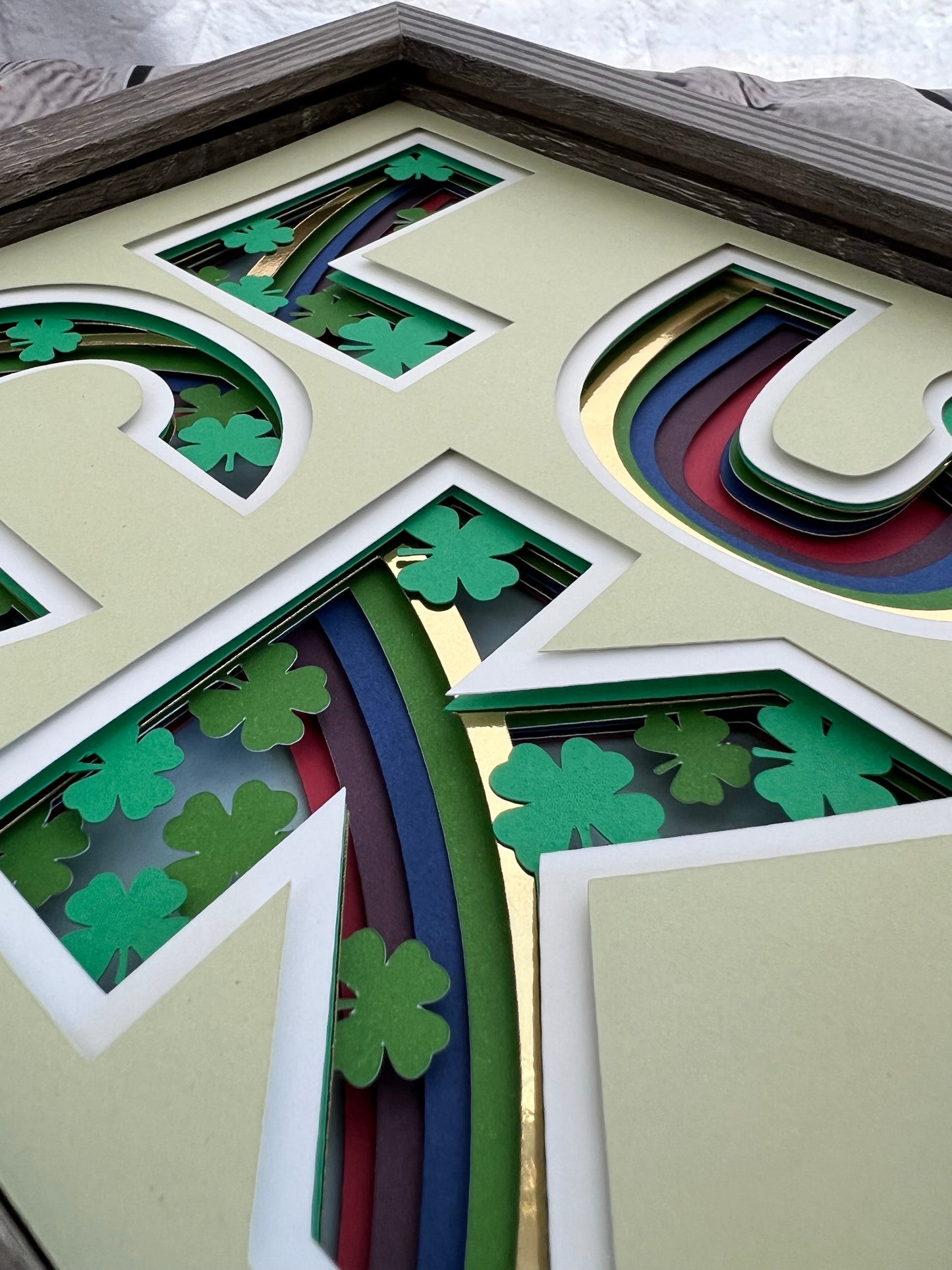 Luck 3D paper art shadowbox