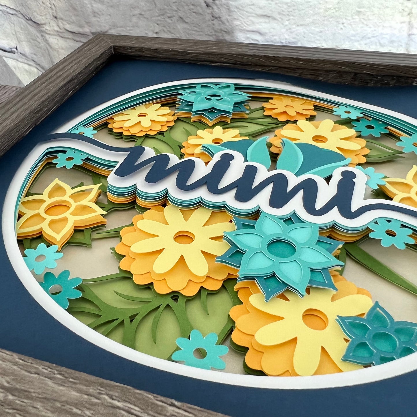Mimi floral 3D paper art shadowbox