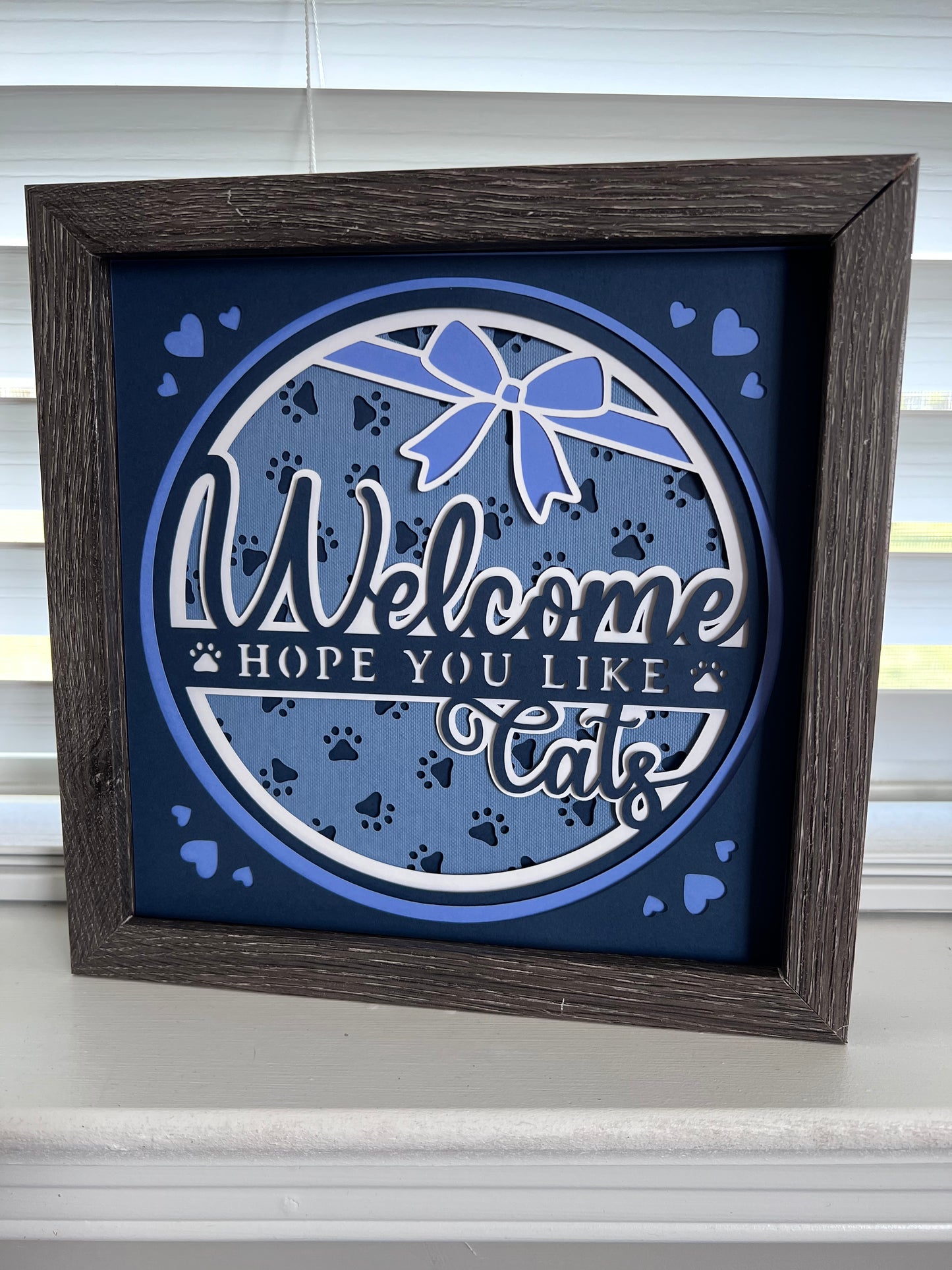 Hope you like cats 3D paper art in a shadowbox