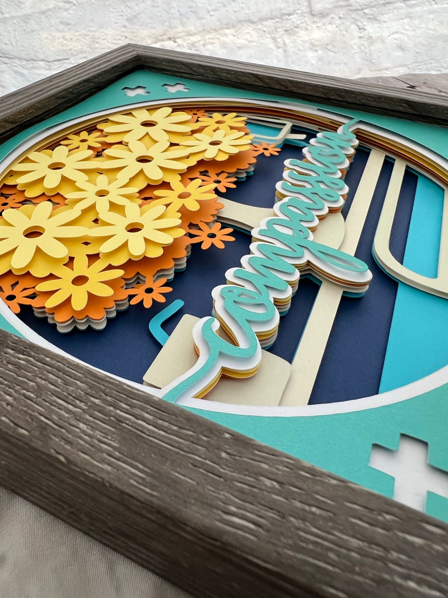 Compassion 3D paper art shadowbox