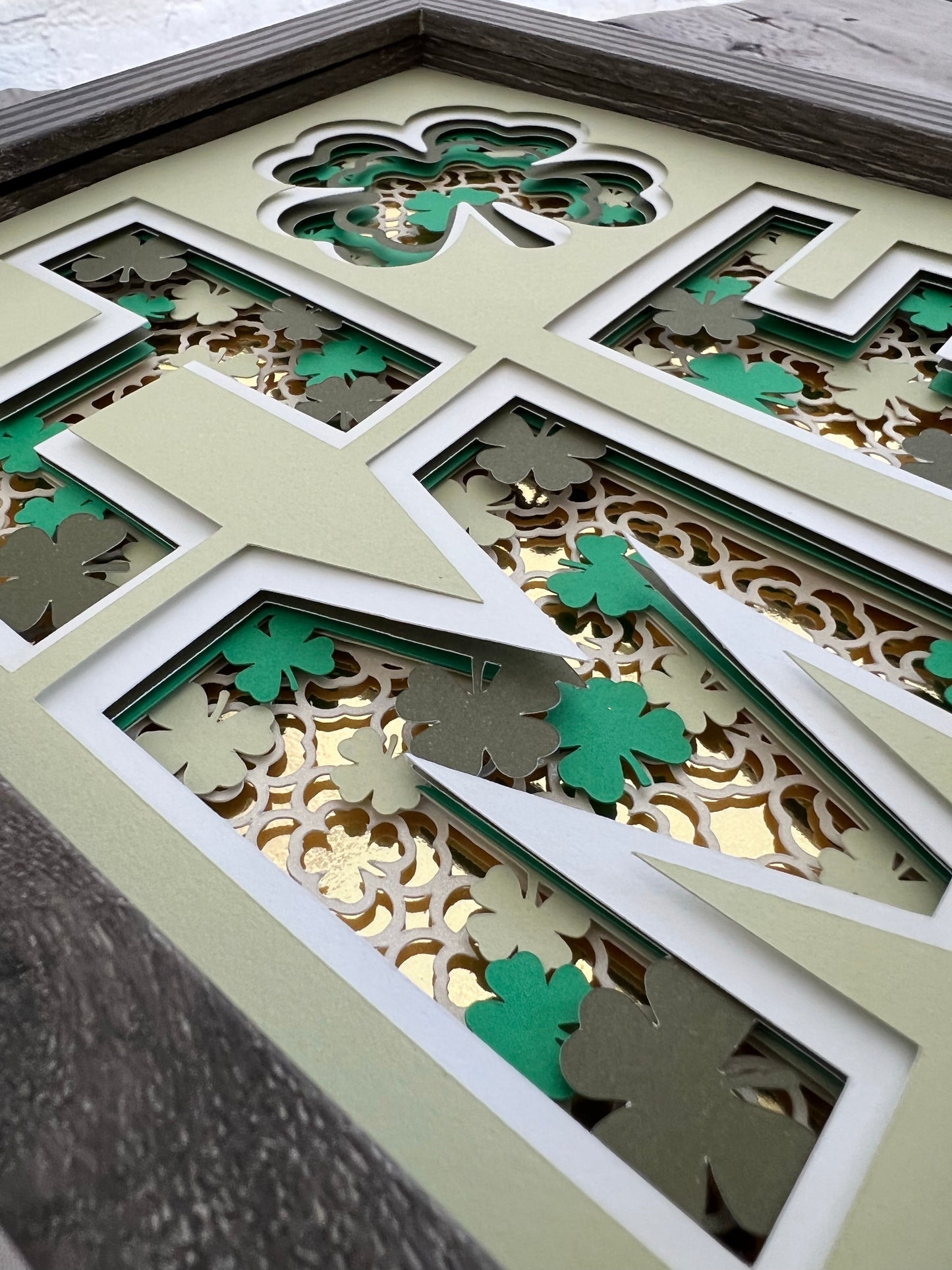 Home- St. Pat’s 3D paper art shadowbox