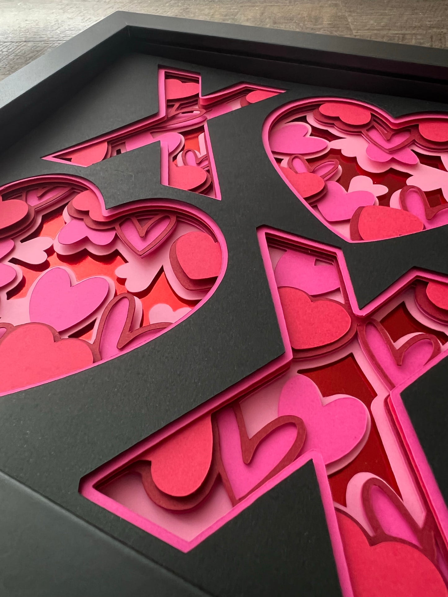 XO 3D paper art shadowbox