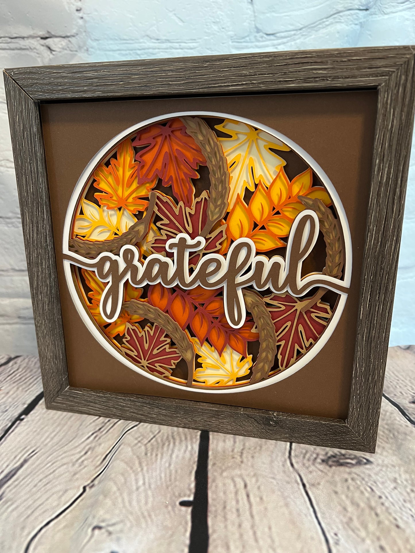 Grateful 3D paper art shadowbox