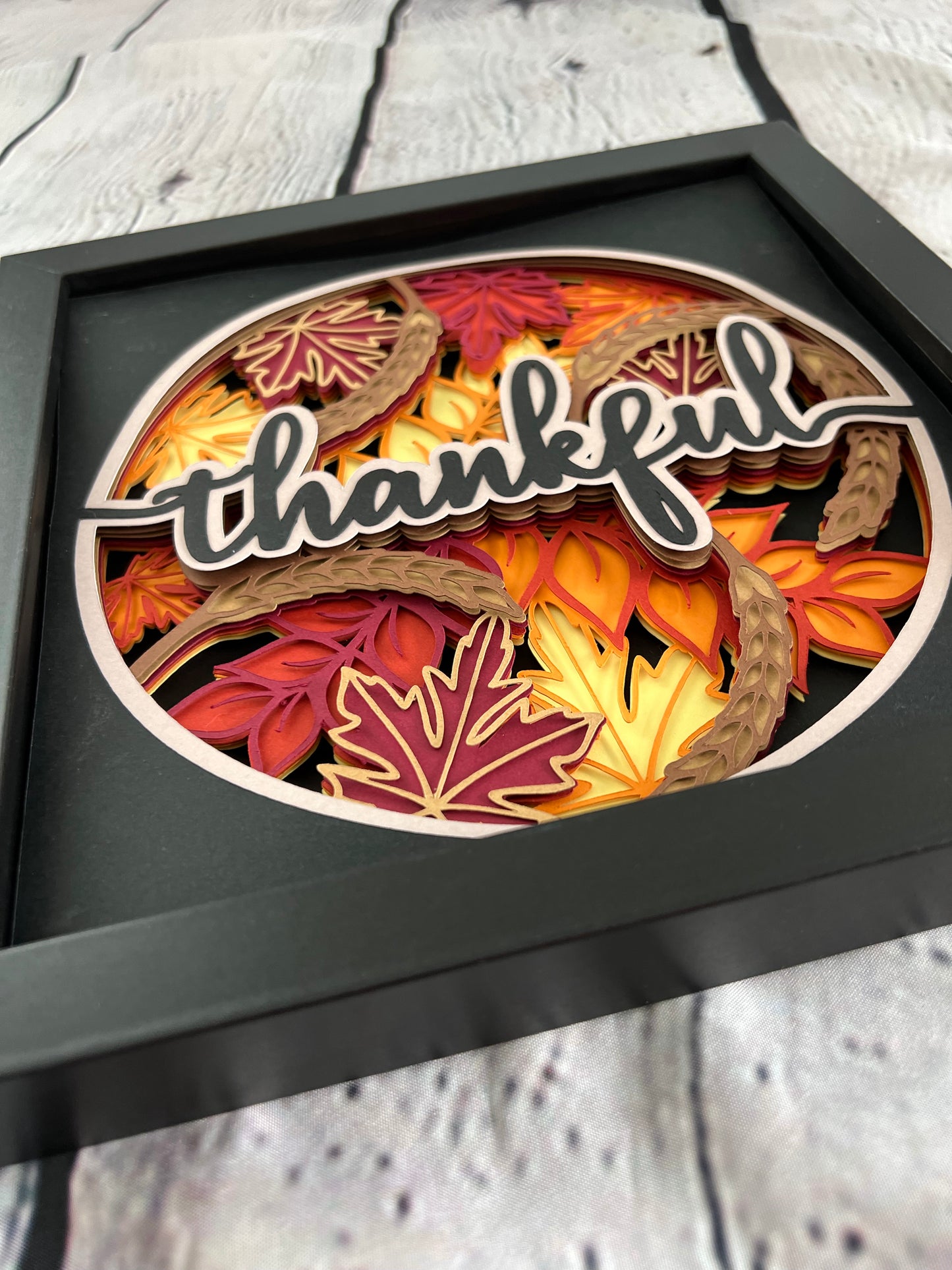 Thankful 3D paper art shadowbox