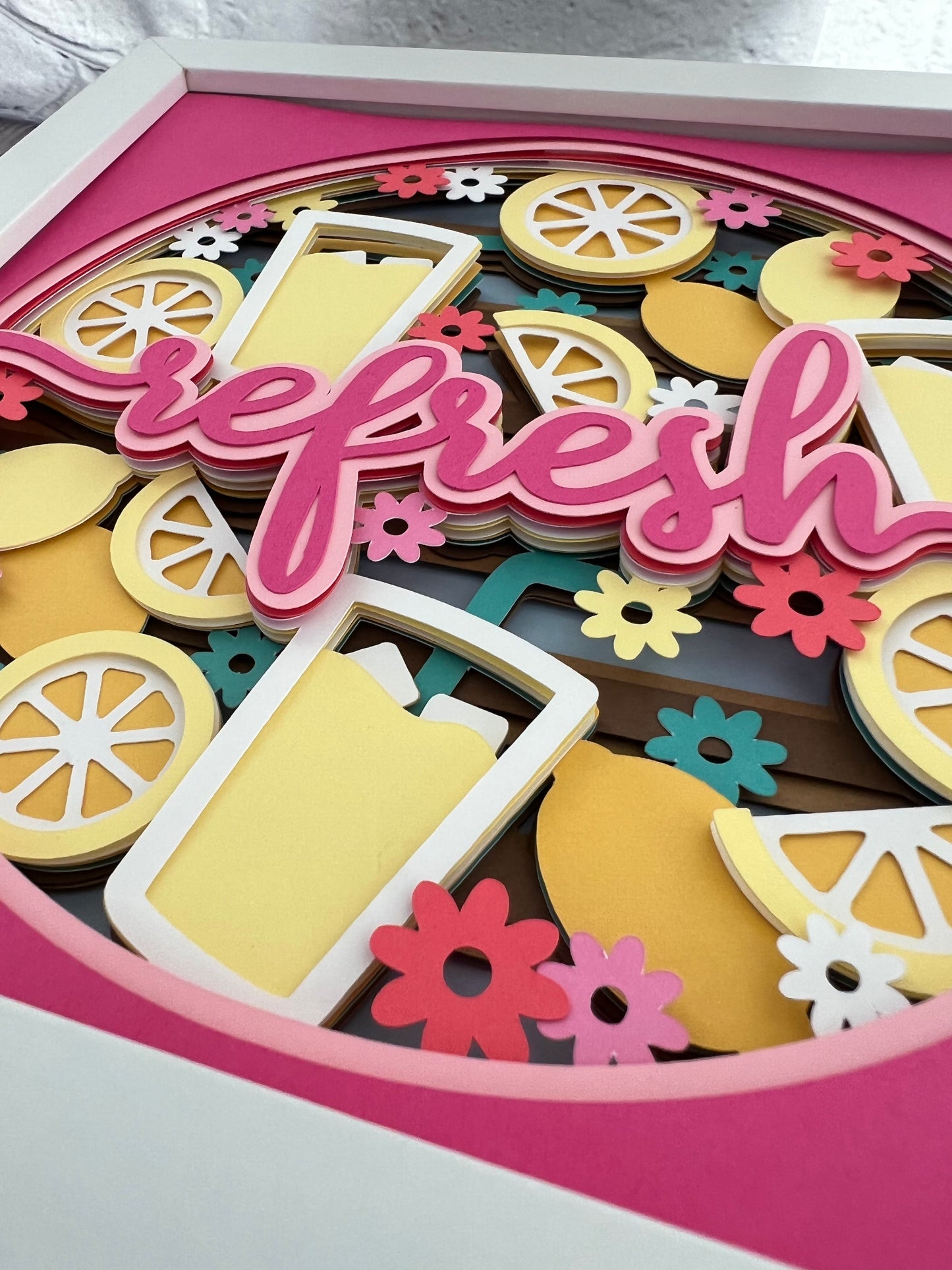 Refresh lemonade 3D paper art shadowbox