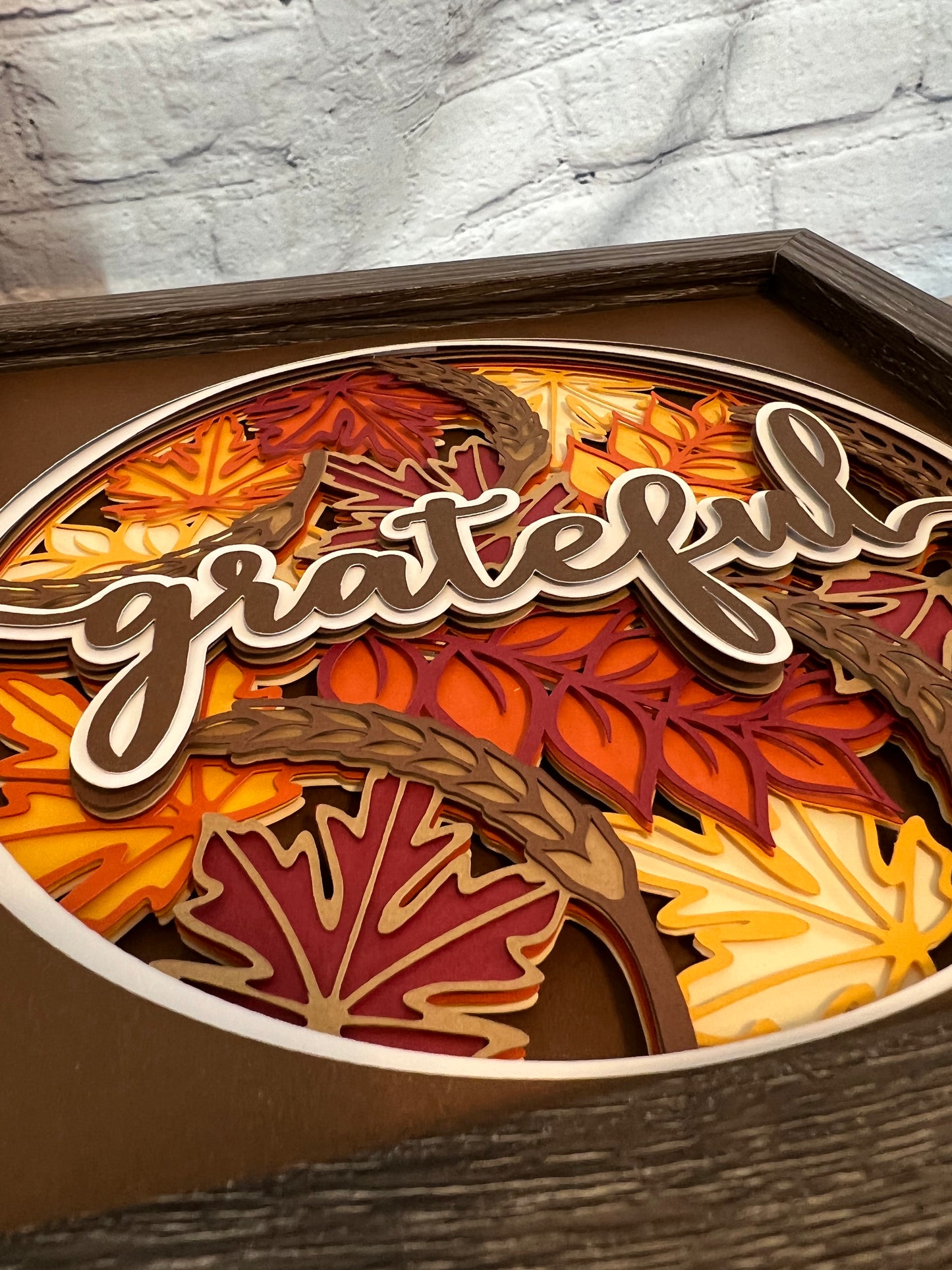 Grateful 3D paper art shadowbox