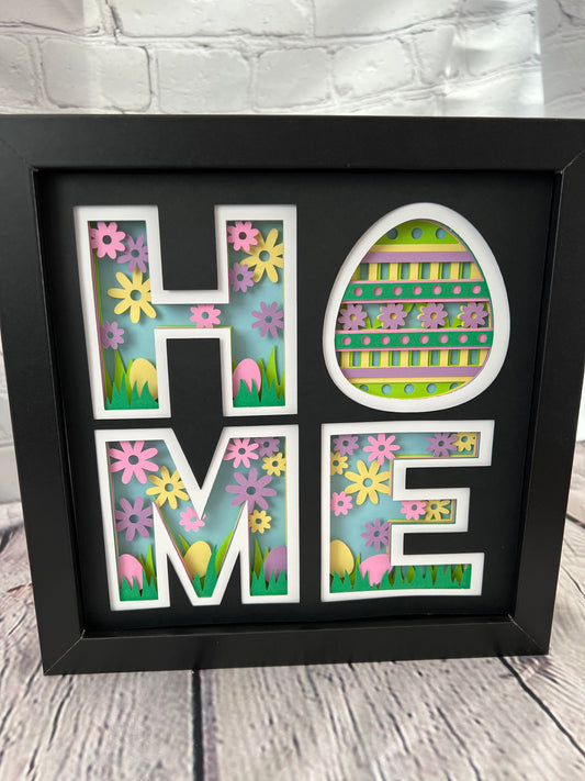 Home- Easter 3D paper art shadowbox