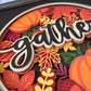 Gather fall leaves and pumpkins design 3D paper art in a shadowbox